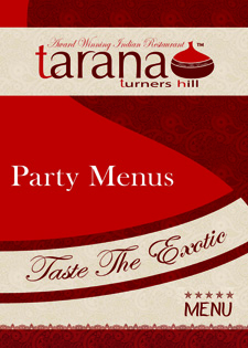 Tarana Party Menus